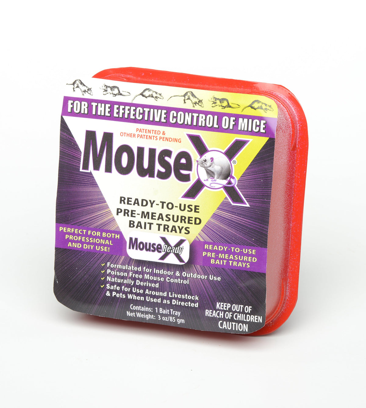 Indoor use of MouseX bait trays ready for home placement