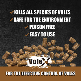 VoleX protects crops in orchards, vineyards, and greenhouses from vole damage.
