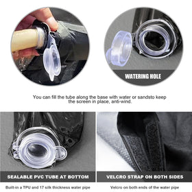 Universal-fit Moutosne umbrella net securing over various umbrella styles.
