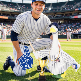 MOVINPE gold necklace and trophy celebrate your porch MVP.
