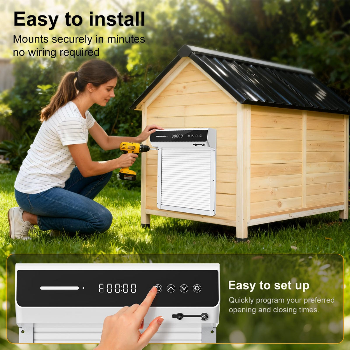 Mowei all-season performance keeps the coop secure across weather conditions.