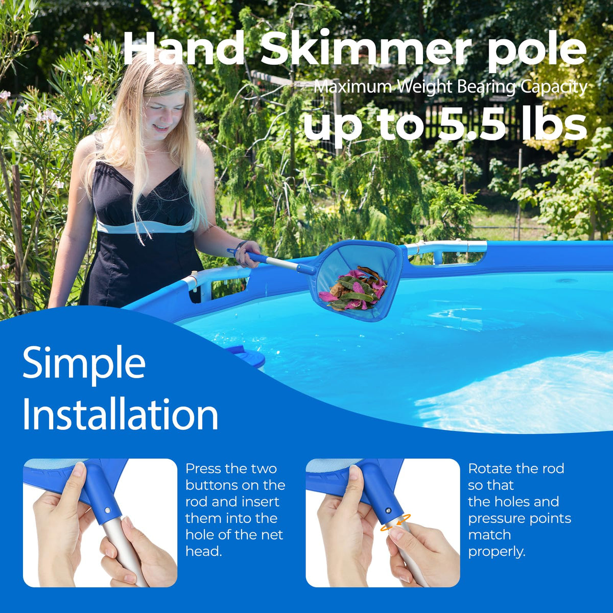 Mowend hook design enables easy storage and quick use