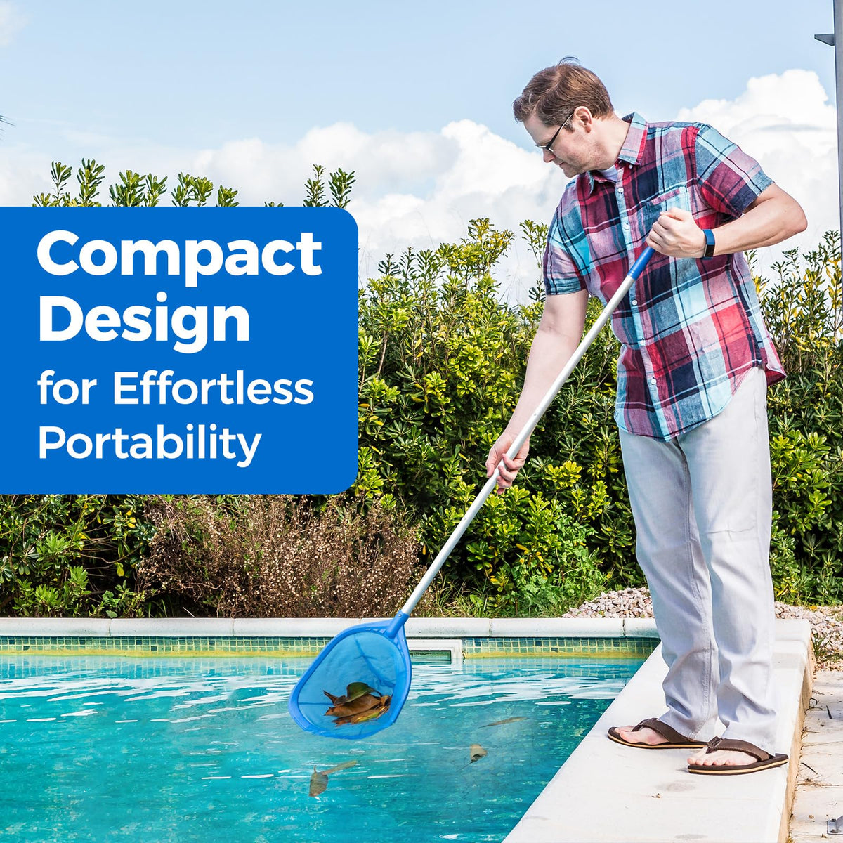 Mowend leaf scoop for pools captures debris efficiently and keeps water inviting.