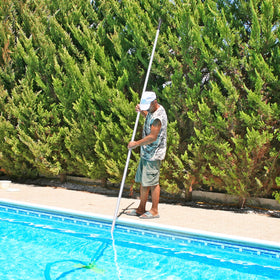 Mowend pole compatible with skimmer nets and vacuum heads