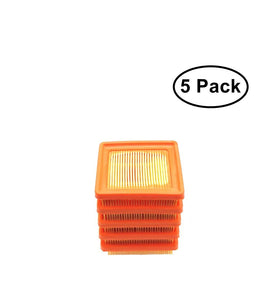 Close-up of MOWFILL air filter showing dense media for STIHL compatibility.