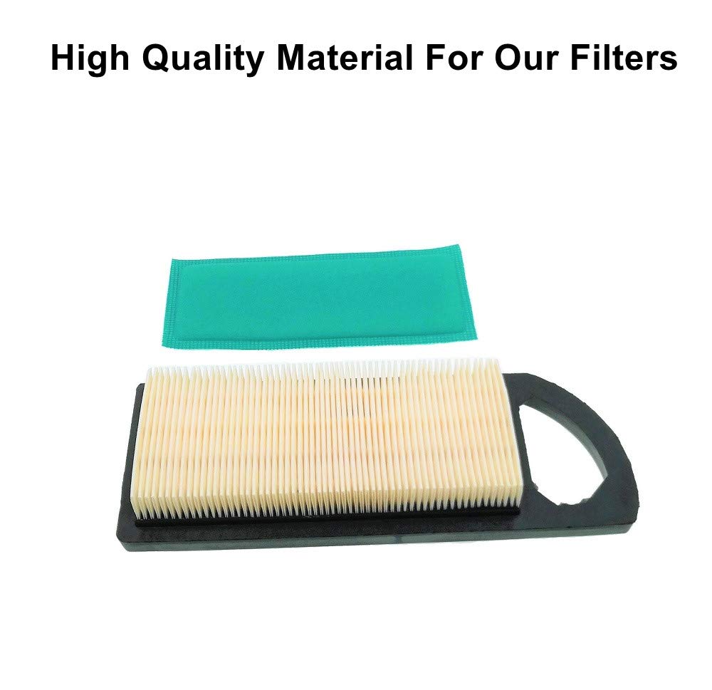 MOWFILL air filter and pre-filter side-by-side on mower