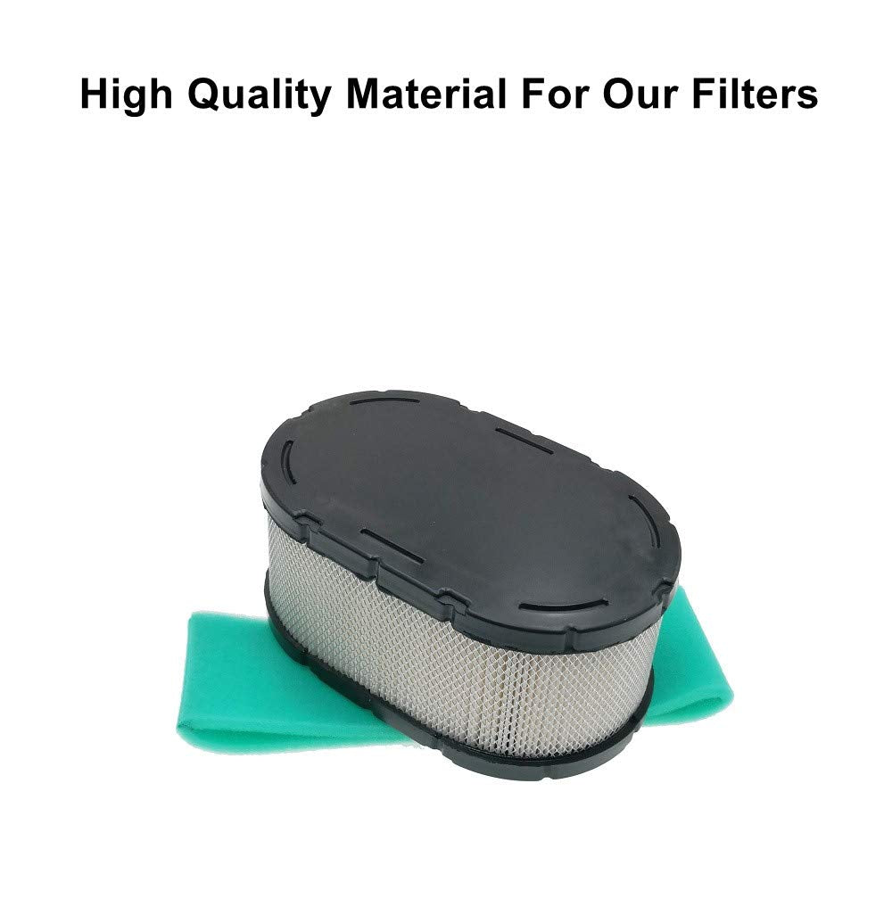 MOWFILL packaging shows the air filter and pre-filter duo for easy replacement