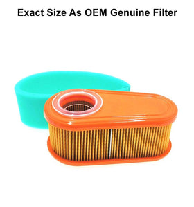 Contents include two air filters and two foam pre-filters, ready for installation