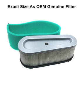 MOWFILL packaging with two air filters and two foam pre-filters