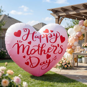 mowholm 6.5ft double-sided heart inflatable for Mother's Day and Father's Day display in yards