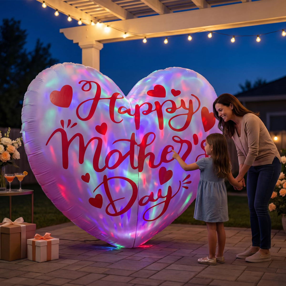 mowholm giant heart inflatable creates memorable photo opportunities for guests