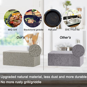 MOWOT gray pumice stone brick for effective non-scratch griddle cleaning