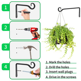 MOWPOG black decorative hook enhances porches, gardens, and living spaces.