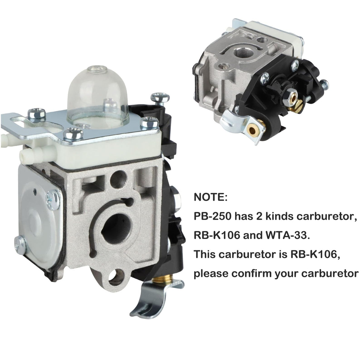 Mowtiler RB-K106 carburetor package with gaskets