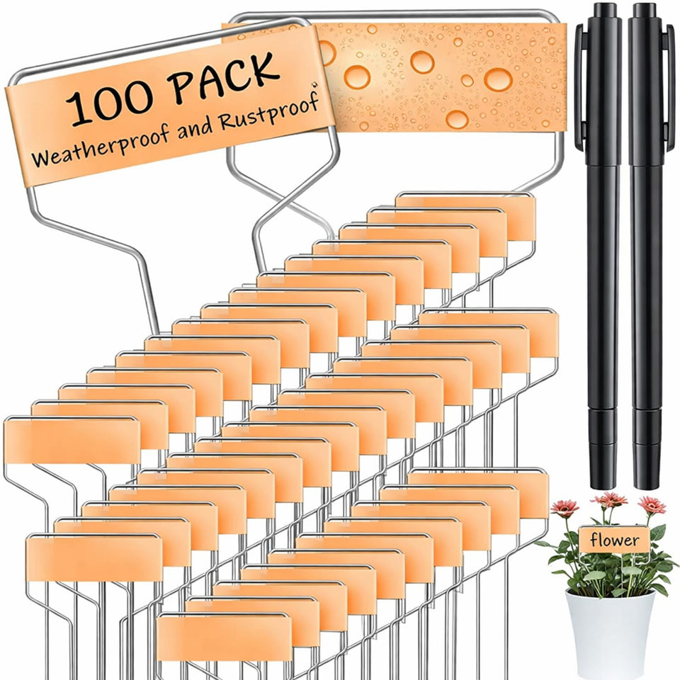 Moxweyeni copper garden tags with 60 pieces and pens for durable labeling.