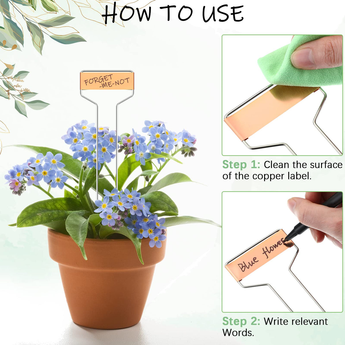Permanent pen included for fast-drying, smooth writing on garden labels
