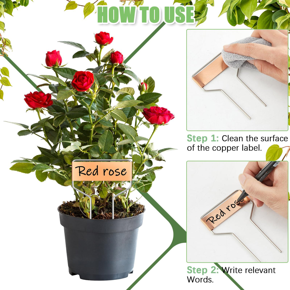 Moxweyeni waterproof stakes resist rain and sun for lasting labeling.