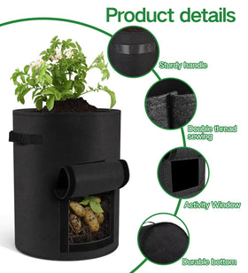 Moyios 6-pack grow bags with reinforced handles for easy transport and storage.
