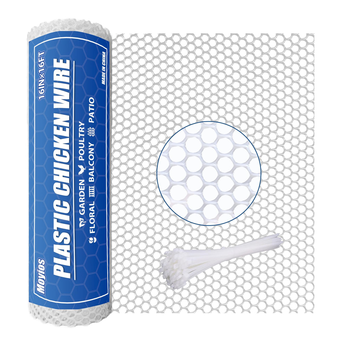 Moyios heavy-duty chicken wire mesh roll for easy balcony fencing and garden projects.