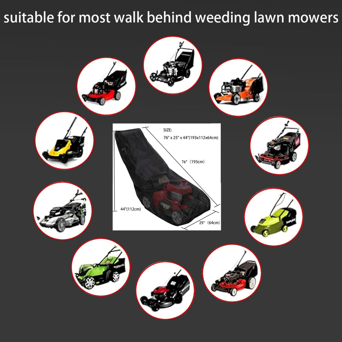 Moyubath lawnmower cover suitable for indoor and outdoor use.
