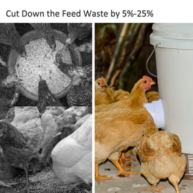 Mozoba gravity-fed system with rain hood keeps feed dry