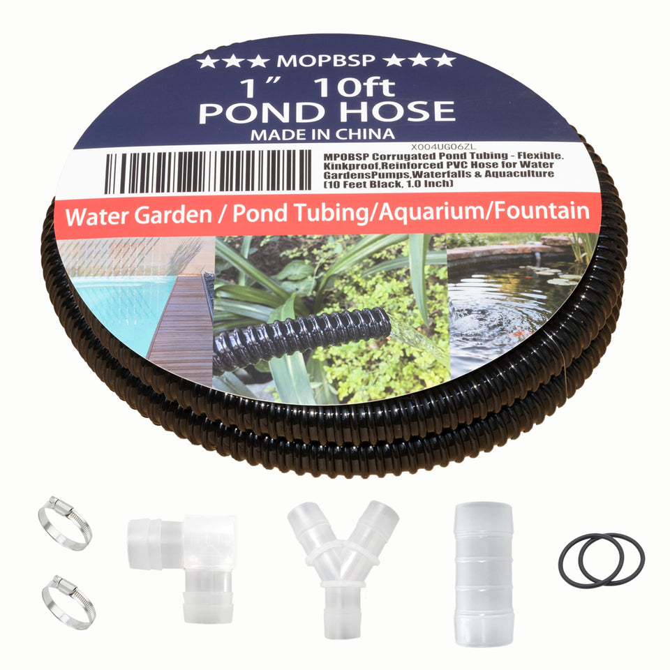 MPOBSP corrugated pond tubing in black, flexible and kink-resistant for smooth water flow