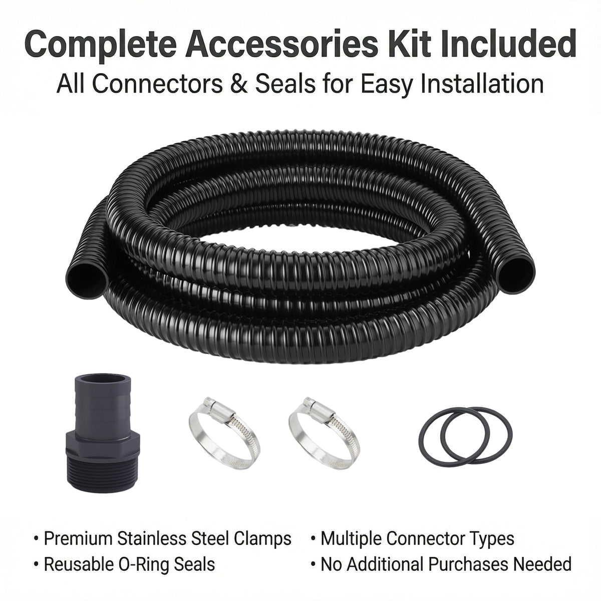 MPOBSP corrugated pond tubing kink-resistant spiral design aids bends.