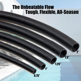 MPOBSP corrugated pond tubing includes clamps and connectors for quick setup.