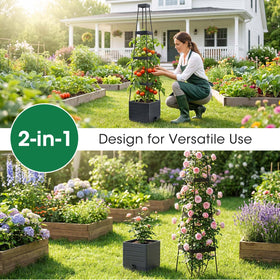MQFORU adjustable four-tier trellis adapts to plant growth, saving space.
