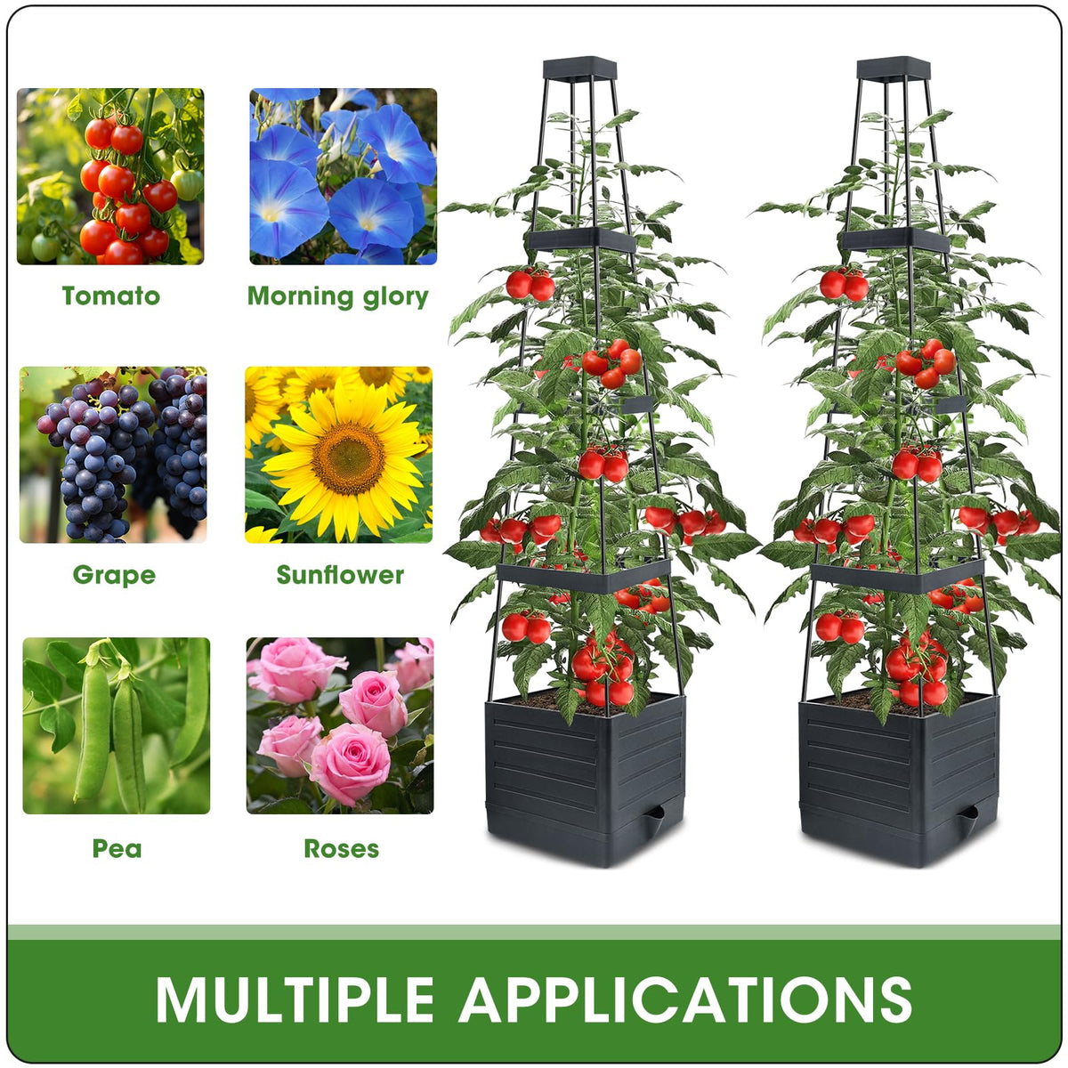 Adjustable height layers demonstrate flexible configurations for single or multi-tier setups.