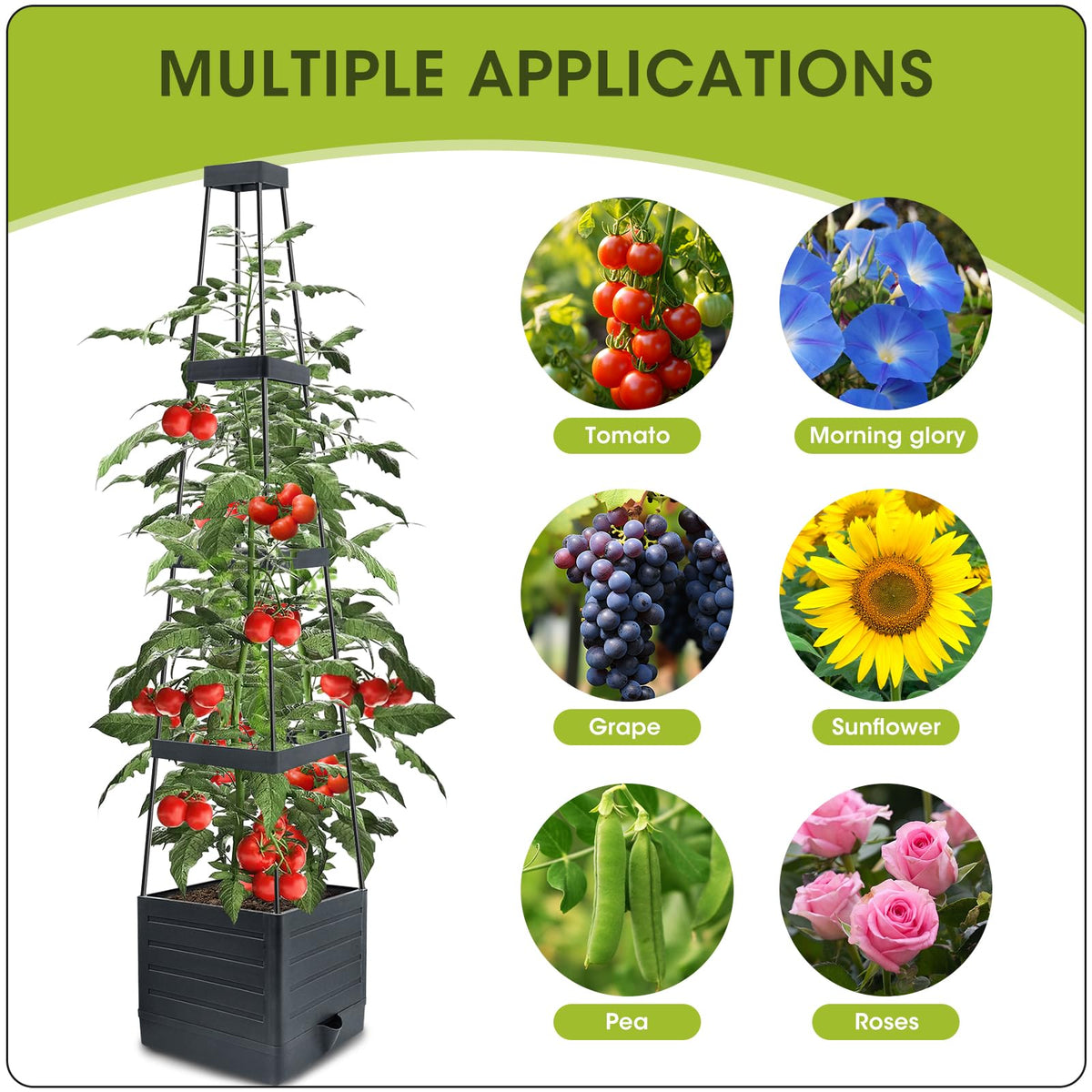 MQFORU adjustable multi-layer planter for vertical gardening.