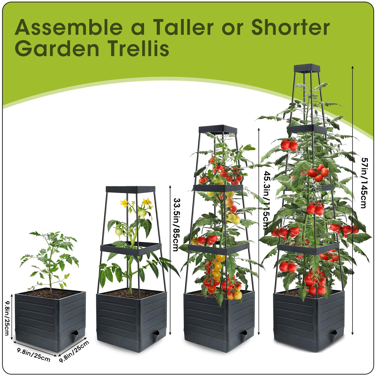 MQFORU easy-assembly tomato planter with secure buckle joints.