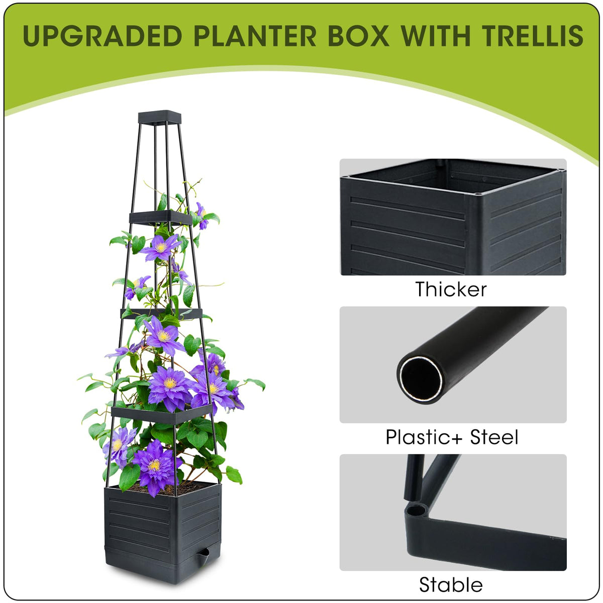 MQFORU outdoor indoor garden bed ideal for climbing plants.