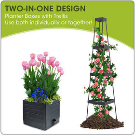 MQFORU PP material square planter withstands weather for outdoor use.