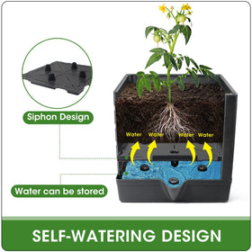 Side water injection port highlighted for easy, controlled watering of plants.