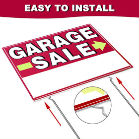 MQHS arrow-marked garage sign highlights direction at a glance