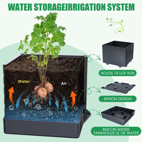 Self-watering reservoir keeps MQHUAYU planters hydrated for consistent growth