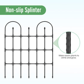 Anti-slip spikes secure trellis to soil for stable growth