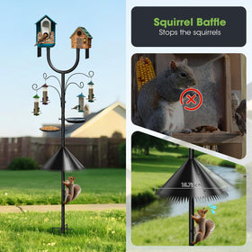 MQHUAYU bird feeder pole squirrel-baffle close-up for protection