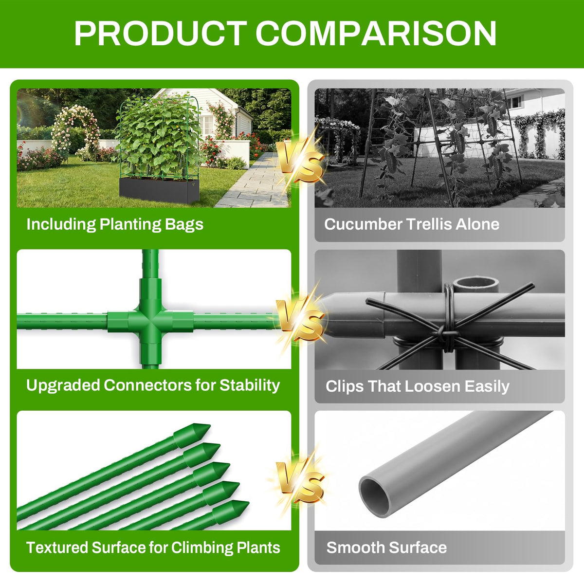 MQHUAYU included climbing netting and plant ties simplify setup and training