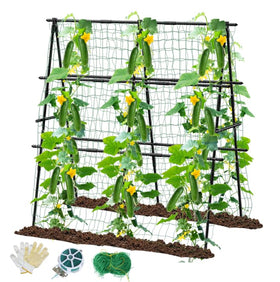 MQHUAYU cucumber trellis 47x47 assembled for sturdy climbing support