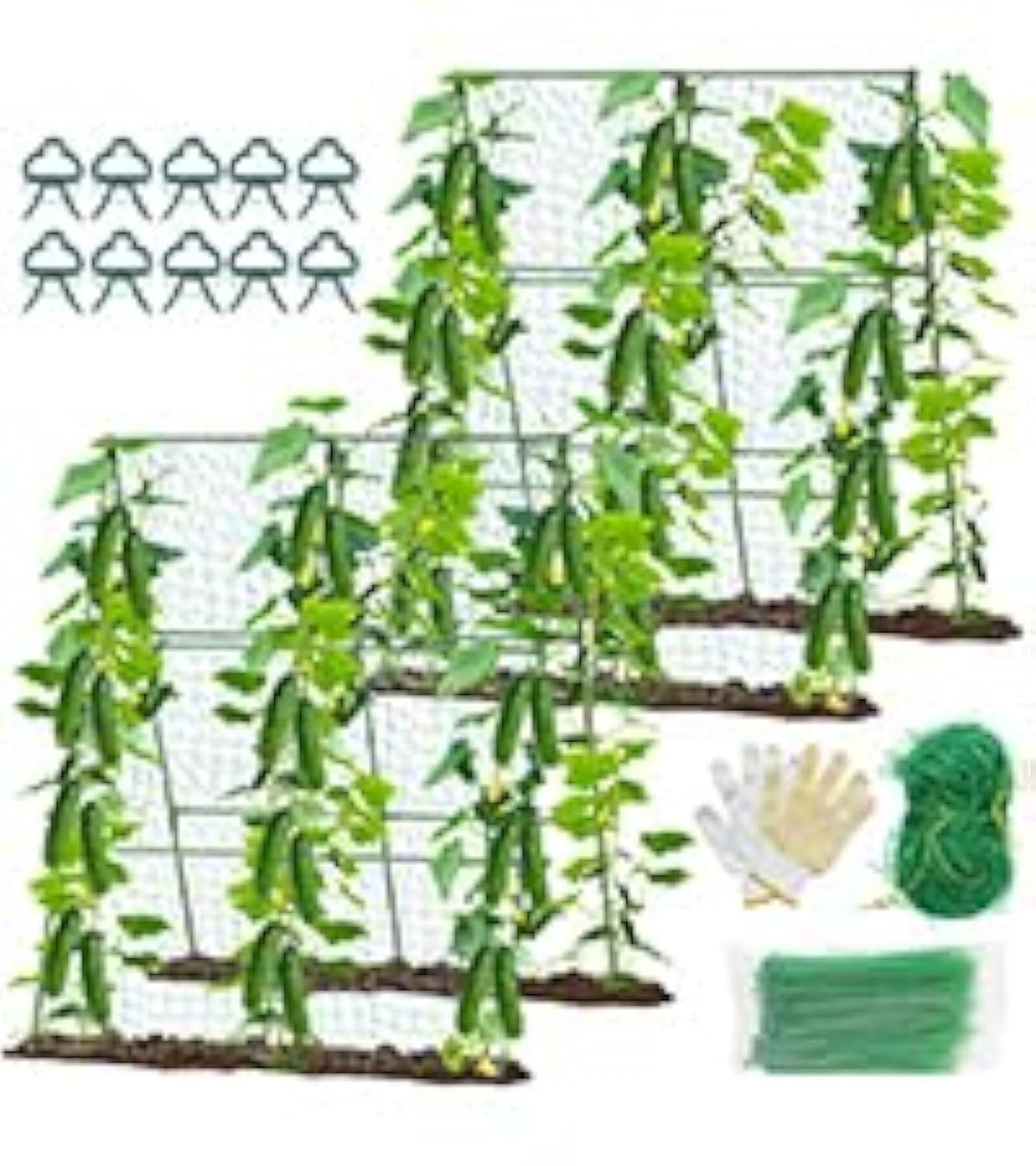 MQHUAYU cucumber trellis 55-inch assembly for easy garden setup and sturdy support.