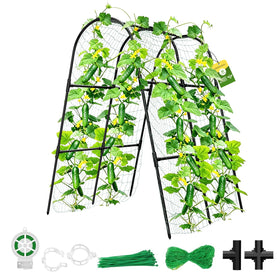 MQHUAYU cucumber trellis showing stable U shape arch supporting climbing vines
