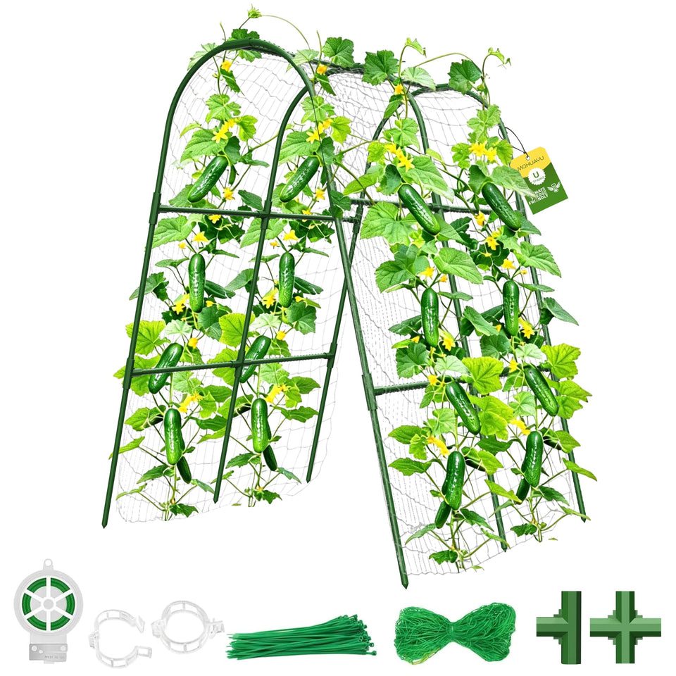 MQHUAYU cucumber trellis U-shape arch supports climbing vines for space efficiency.