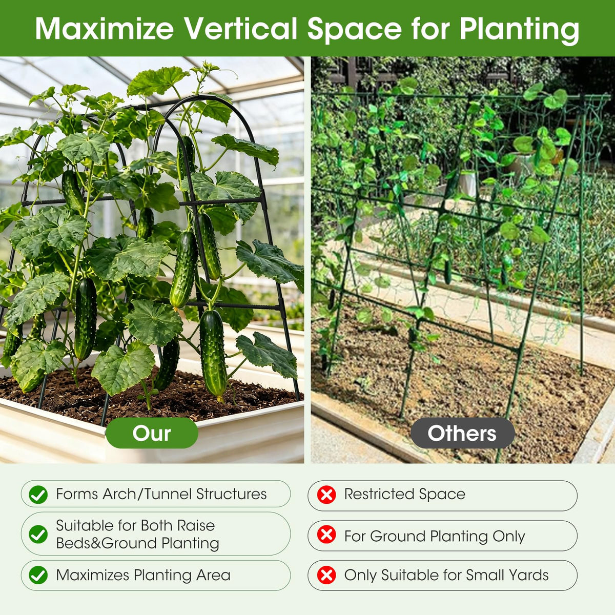 MQHUAYU cucumber trellis versatile plant support for various vines