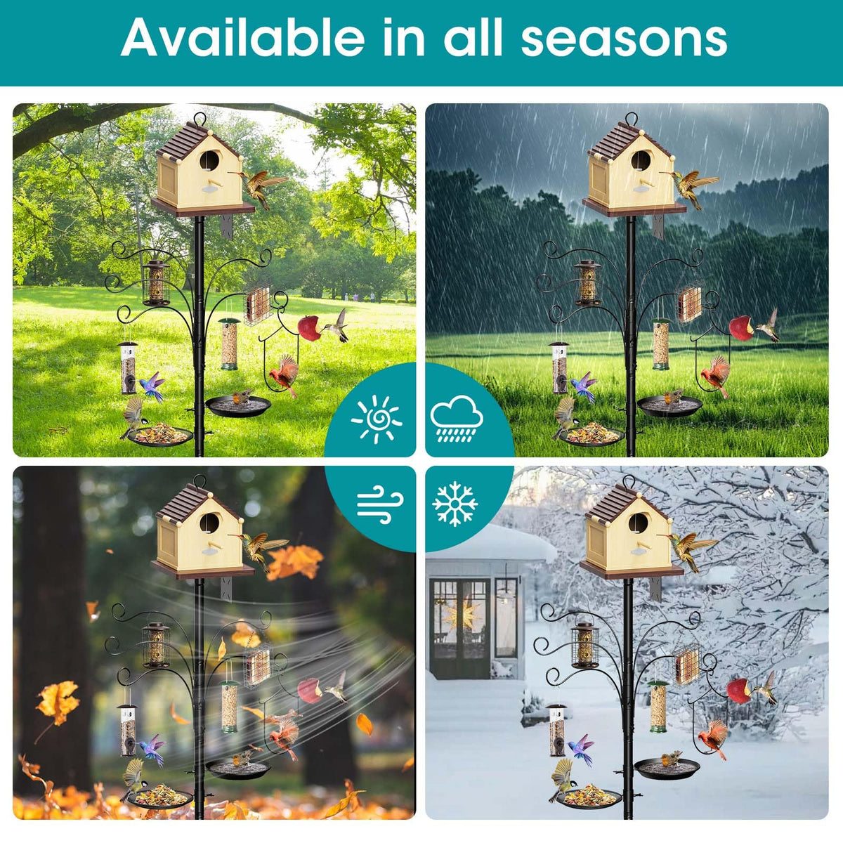 MQHUAYU hummingbird swing adds gentle movement for visitors.