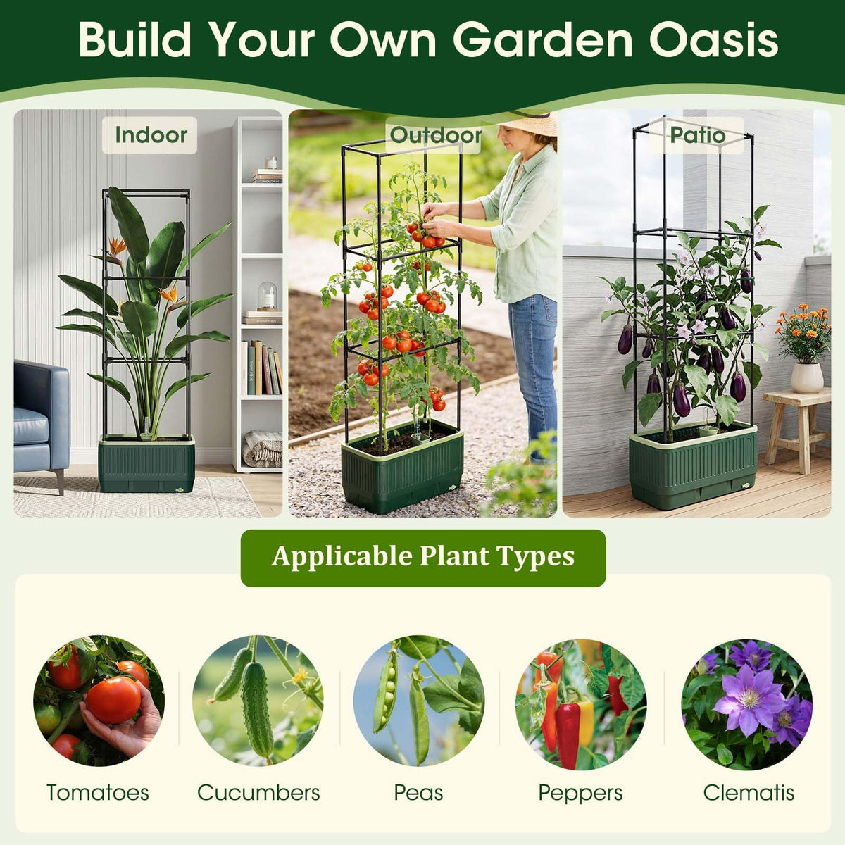 MQHUAYU indoor/outdoor garden solution for vines and vegetables.