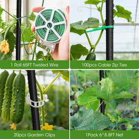 MQHUAYU multi-plant-support trellis accommodates cucumbers, beans, and flowers