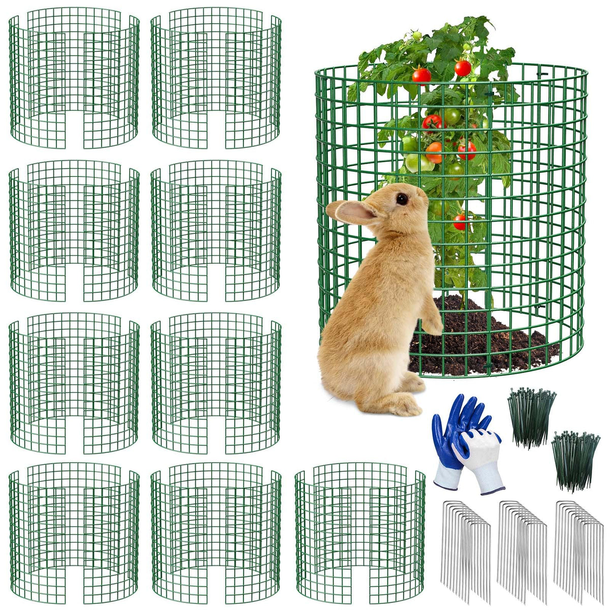 MQHUAYU plant protector round cage assembly for easy tool-free setup and seedling protection.