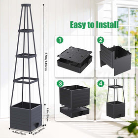 Planter and trellis can be used together or separately for flexibility